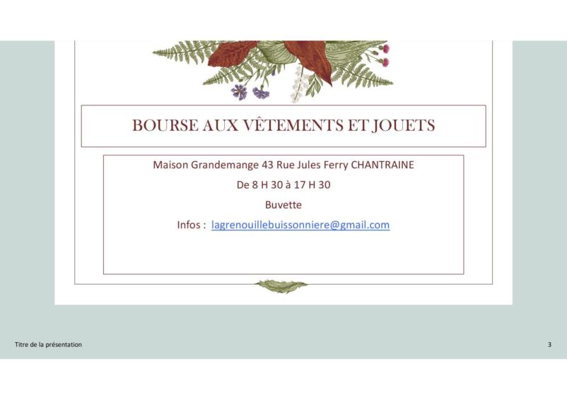 BOURSE  AUX  VÊTEMENTS ET JOUETS