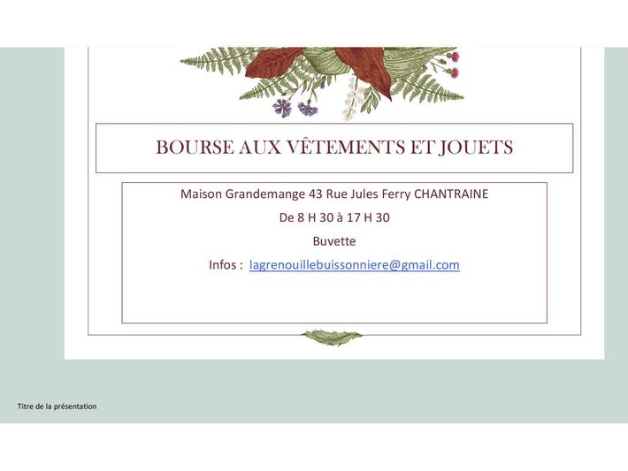 BOURSE  AUX  VÊTEMENTS ET JOUETS