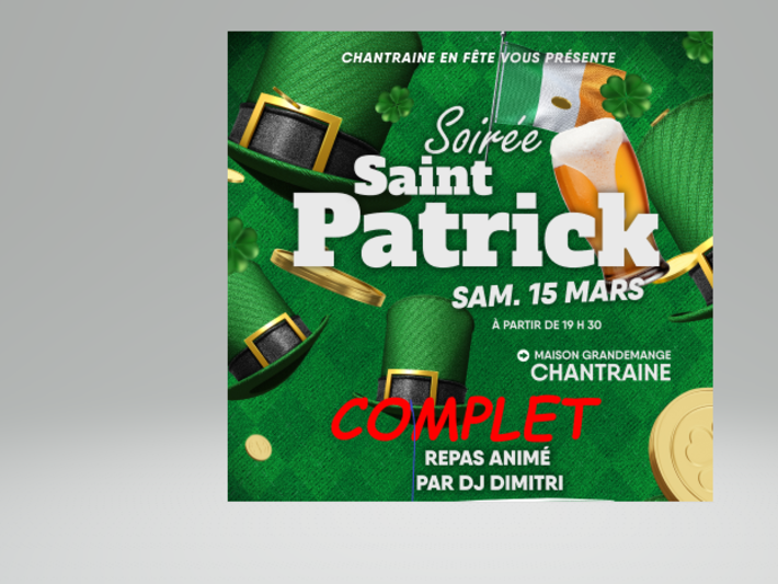 SOIRÉE SAINT PATRICK SAMEDI 15 MARS 2025